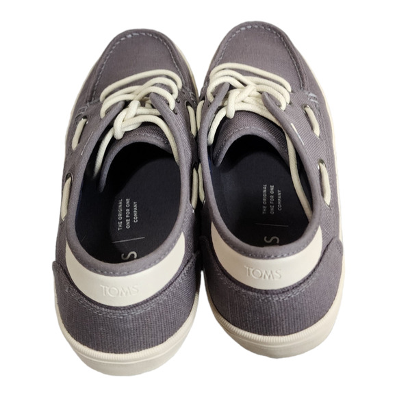 Tom's Dorado Canvas Boat Shoe in Shade (Gray) Size 8 - Picture 8 of 12